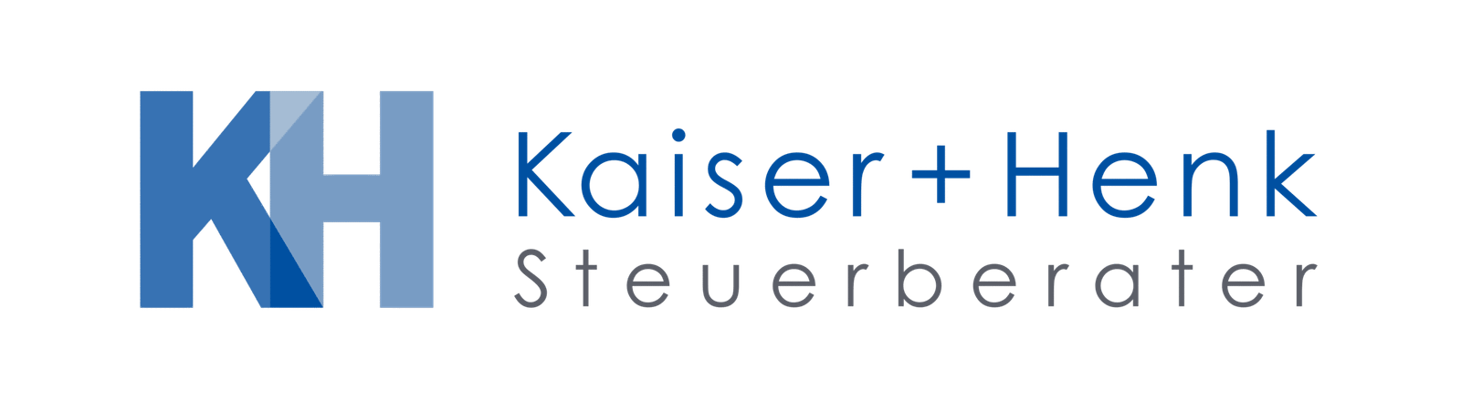 Steuerberater Kaiser & Henk – Firmenlogo in Blau und Grau